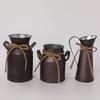 French Country Elegance Iron Flower Vase Small Primitive Farmhouse Jug Milk Can for Floral Arrangements Country Vase