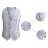 Мужской жилет с блестящими пайетками, без рукавов, Slim Fit Cardiagn, однобортный, с V-образным вырезом, регулируемая пряжка на спине, сценическое шоу, ведущий, мужской жилет