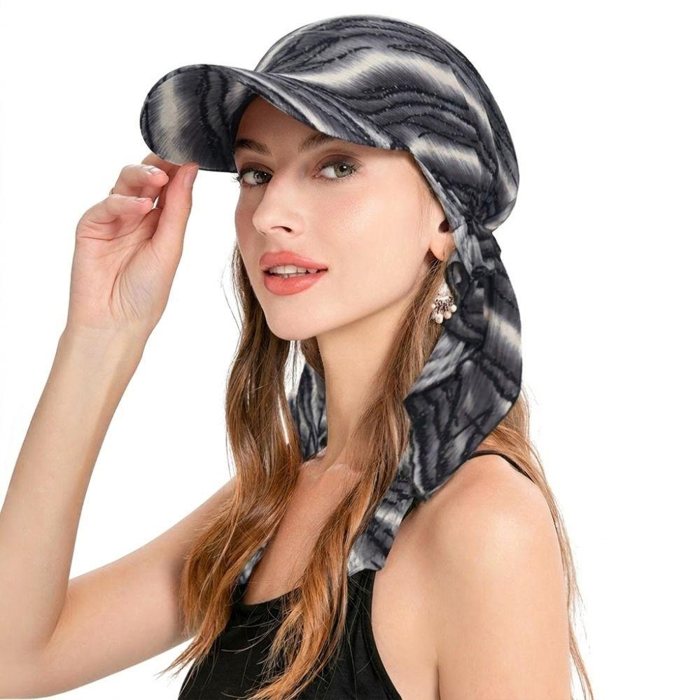 Floral Print Strapped Baseball Cap with Brim Turban Hat Summer Headscarf Hat Everyday Outfits