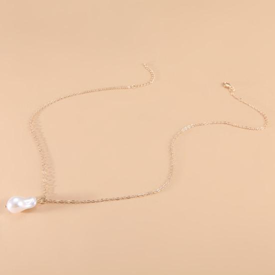 Женский Колье Серьги Браслет из Искусственного Жемчуга Винтажное Французское Свадебное Вечеринка Невеста Большой Искусственный Жемчуг Барокко Колье-Заявление Бижутерия