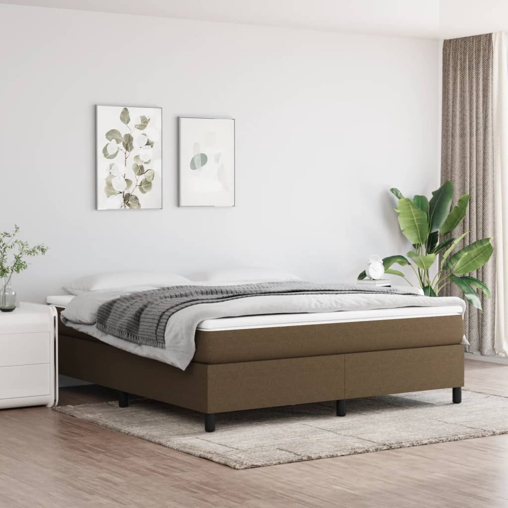 Vidaxl Rama Łóżka Bez Materaca, Ciemnobrązowa, 160X200 Cm, Tkanina