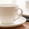 Pure White Fine Bone China Cup and Saucer Set, 8 Oz Cappuccino Coffee Cup Saucer Set