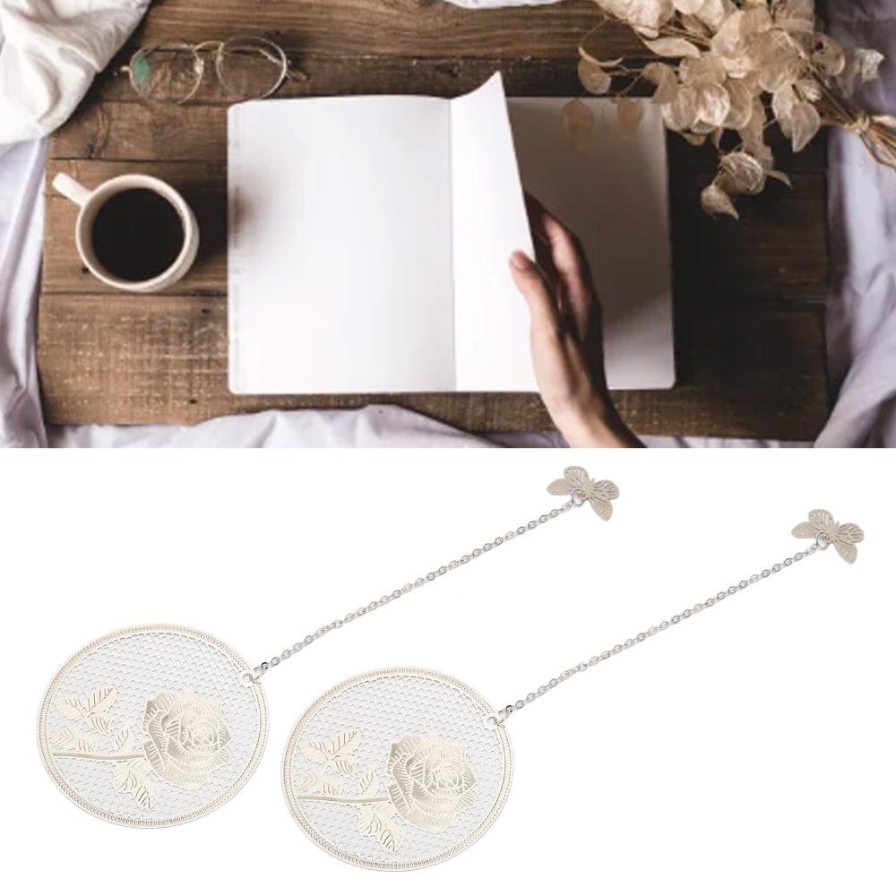 2Pcs Hollow Design Metal Bookmark Leaf Vein Design Hollow Bookmark Leaf Vein Bookmark For Readers