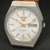 JAPAN VINTAGE SEIKO 5 AUTOMATIC MENS WHITE COLOR DIAL WATCH A701489-5 R206b-a701489