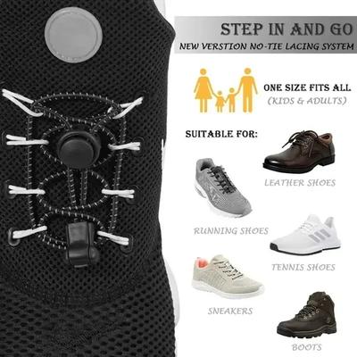 1 комплект Эластичные шнурки Эластичные Противоскользящие Без завязывания Ленивые шнурки Эластичный фиксатор Круглый фиксатор Быстрые шнурки для ходьбы Аксессуары для обуви