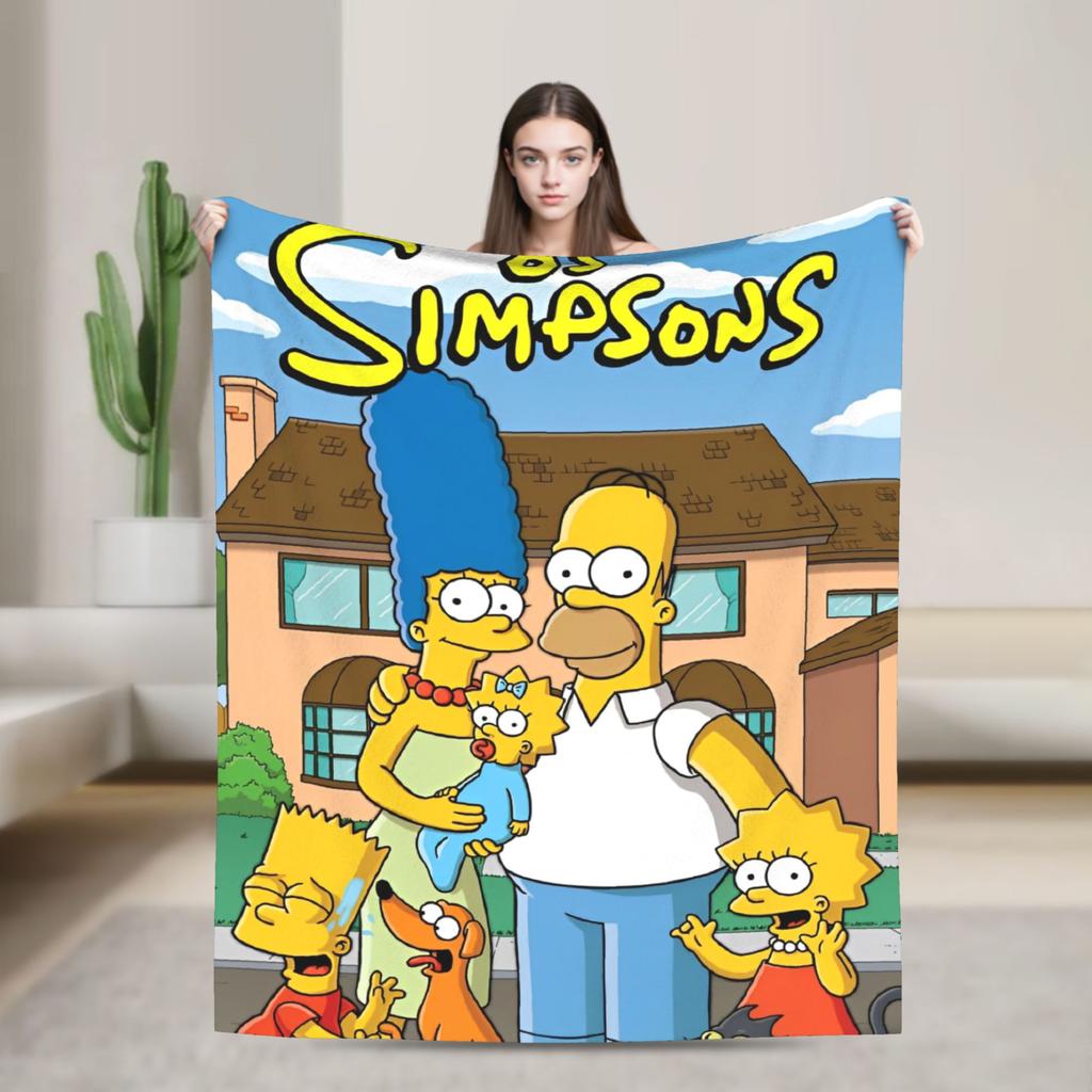The Simpsons Cartoon Blanket Warm Novelty Plush Throw Blanket For Outdoor Decorative Flannel Bedspread Bed Cover