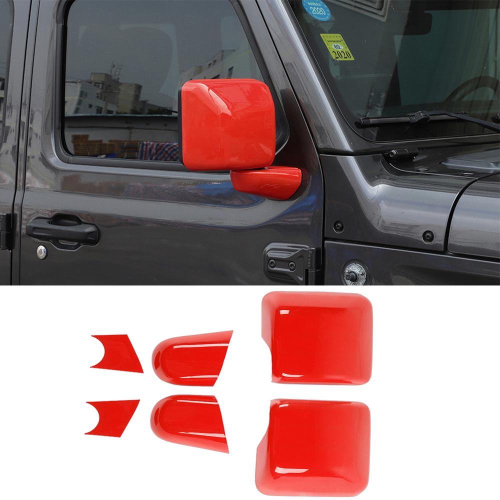 Автомобильное зеркало заднего вида, основа, декоративная крышка, наклейки, рамка для Jeep Wrangler JL Gladiator JT 2018-2023, экстерьер