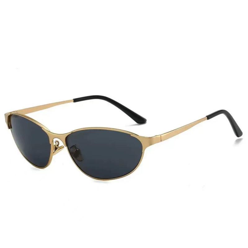 Hot girl sunglasses UV protection curved high-end trendy sunglasses suitable for street photography