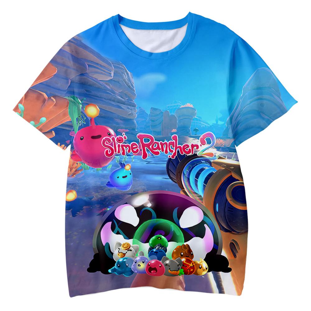 Мультяшная игра Slime Rancher 3D-печать Футболка Модная Уличная Свободная Короткий рукав