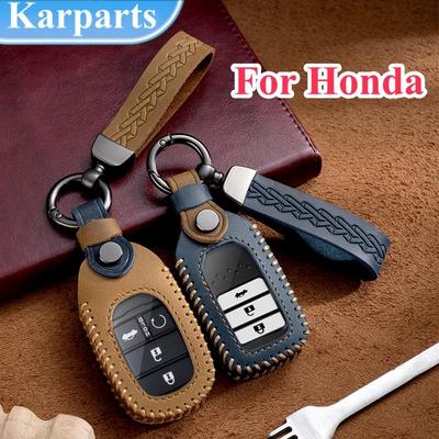 Прочный кожаный чехол для автомобильного ключа для Honda Civic CRV HRV Accord Pilot Fit Freed Vezel Odyssey 2018-2022