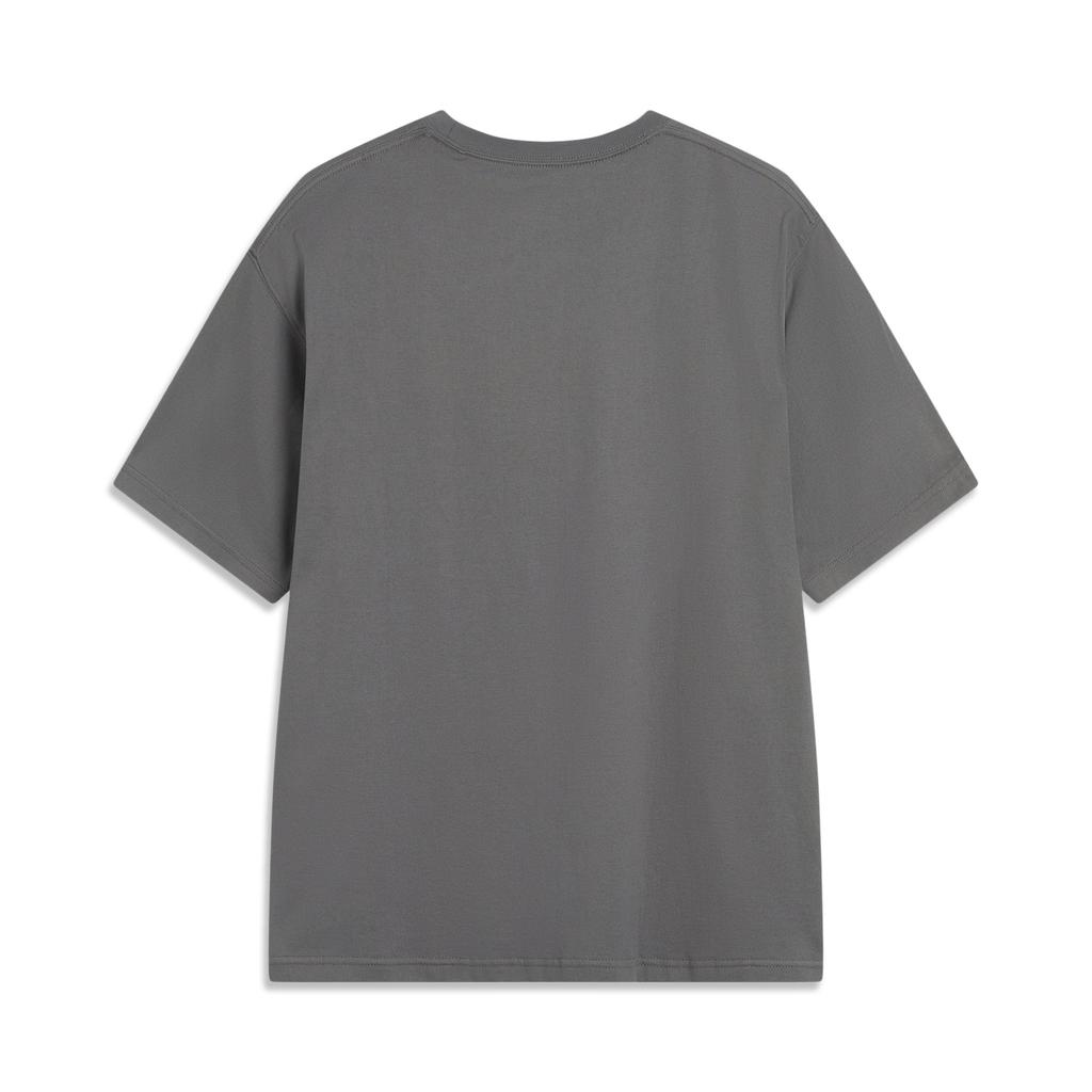 Li-Ning Badfive Fashionable Versatile Loose Casual Round Neck Letter Print Short Sleeve T-Shirt Men Tops AHSVD93-1