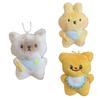 Cute Cats/Rabbit/Bear Keychain Plush Keychain Accessories for Backpacks,Bags,Purse,Phone,Car Keyring New Year Gifts