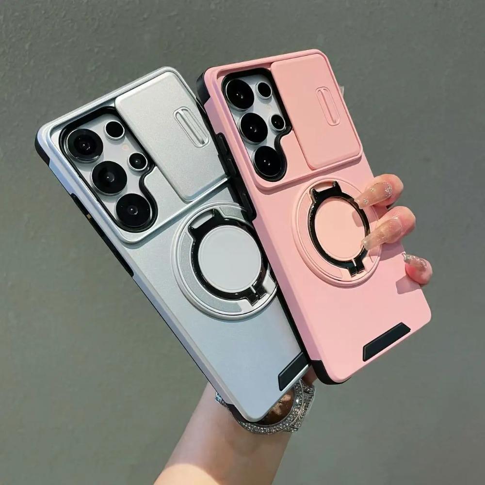 Slide Camera Protection Case For Samsung S26 S25 S24 S23 FE S22 Ultra Plus A57 A17 A56 A36 A16 A06 A55 A35 Magnetic Holder Cover