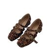 Small retro style leopard print thick heel Mary Jane shoes women's 2025 autumn and winter new square head high heel light mouth single shoes