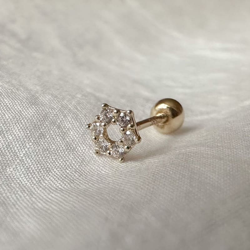 youngglow 14k mini wreath cubic piercing