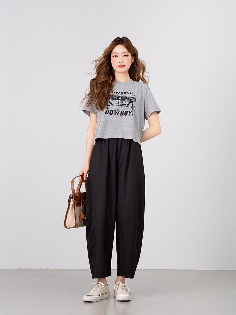 Летние брюки гарем с высокой талией и эффектом похудения: Модный, Легкий, Свободного кроя