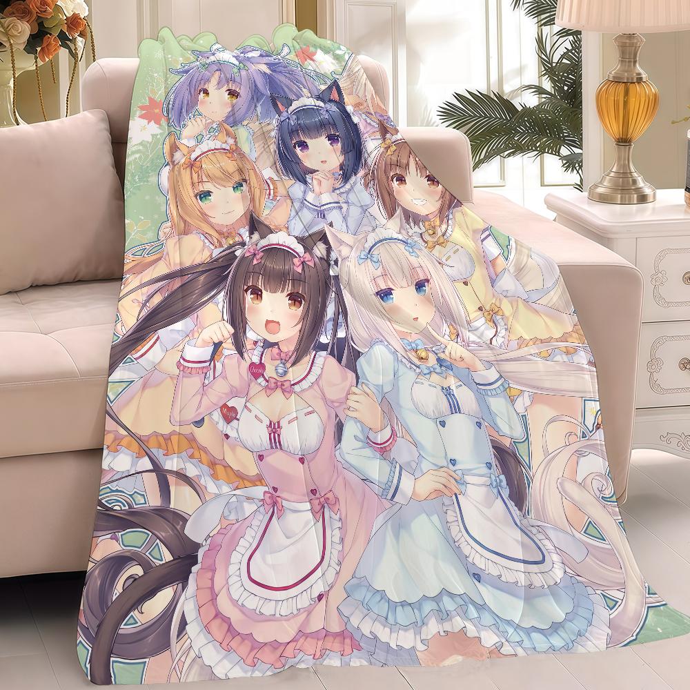 Classic Lovely N-Nekopara Girl Blanket Warm Soft Suitable For Bedroom Sofa Bed Living Room Office Travel Camping Gifts