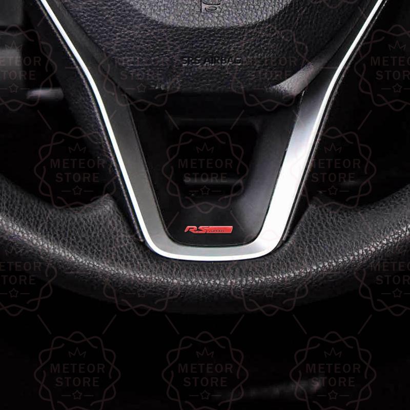 Car Nameplate RS Sport Metal Badge Interior Steering Wheel Sticker Emblem For Twingo Captur Kadjar Megane Koleos Clio Sandero