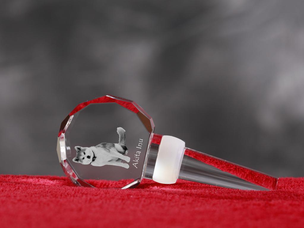 Akita, Akita Inu – Crystal bottle stopper, unique wine stopper with photo | Art-Dog