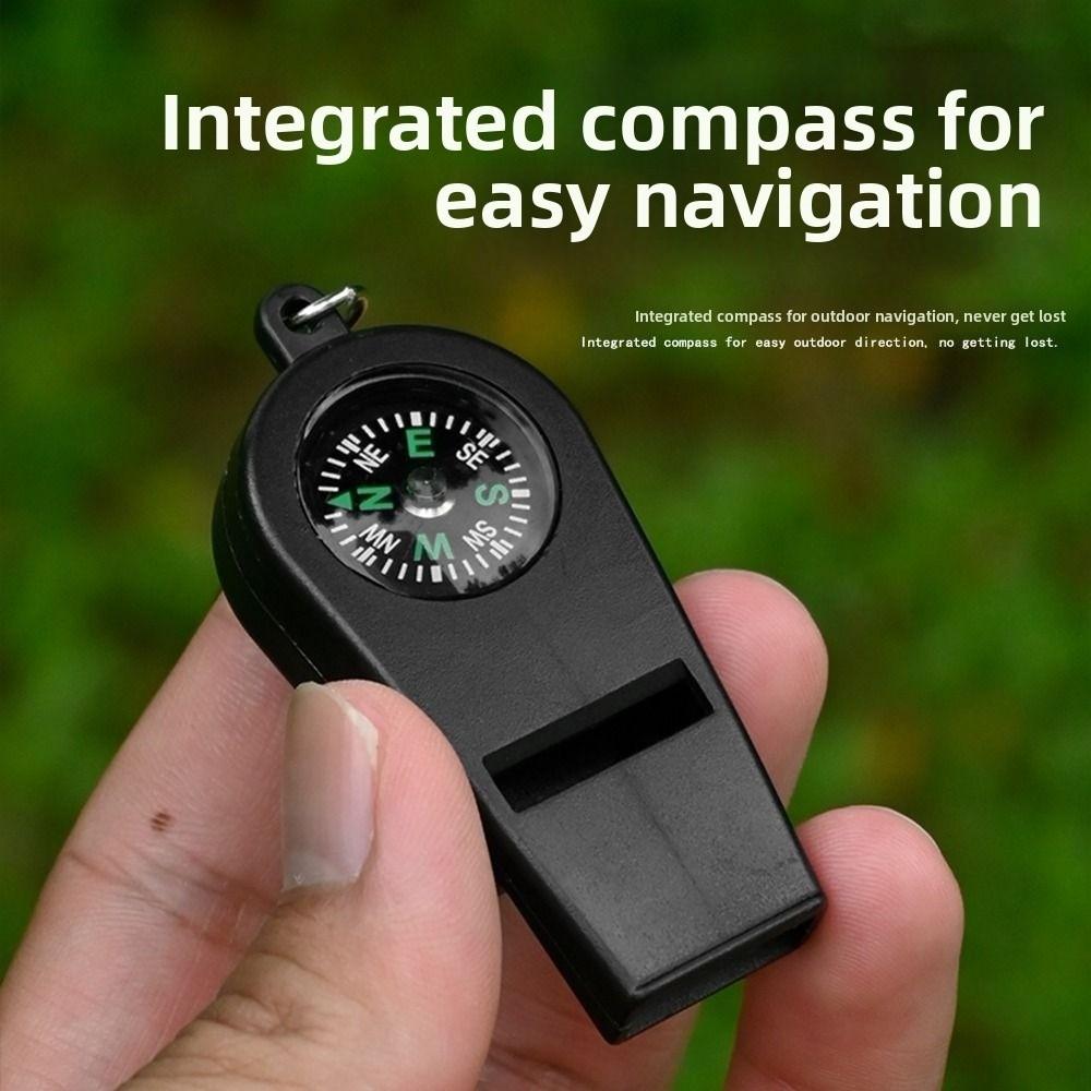 1/5pcs ABS Material Emergency Safety Tool with Compass Loud Sound Whistle Camping Hiking Whistles