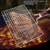 Stainless Steel Grilling Basket Foldable BBQ Mesh Non-Stick Grill Mesh Mat for Meat Vegetable Fish Steak Picnic Party BBQ Tool