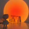 Modern Astronaut Robot Night Light Rainbow Projection Sunset Lamp for Bedroom Atmosphere Battery Operated Embedded Infinite