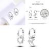 Sparkling Women Hoop Earrings 925 Copper Heart Shape Star Moon Round Blue Zircon Fit Origina Drop Earrings Zircon Holiday Gifts