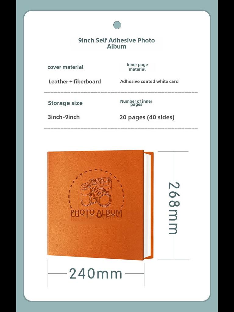 Кожаный фотоальбом формата А4: Корпоративный дизайн логотипа бизнес-единицы, самоклеящийся, ламинированный, сувенир ручной работы