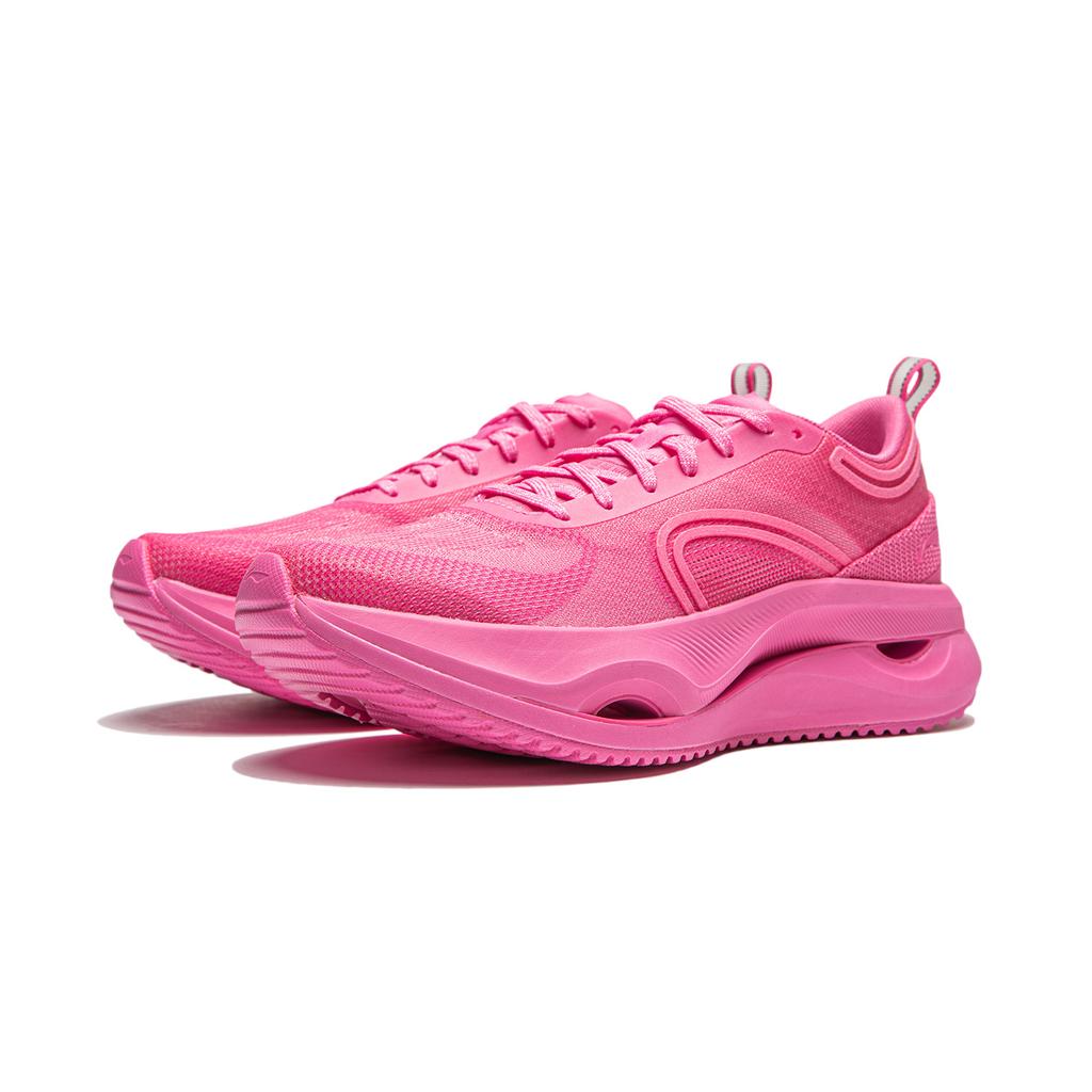 New LiNing Cushioning, Slip Resistant, Abrasion Resistant, Lightweight, Rebound Low Top Casual Running Shoes Women's Pink ARHU006-4