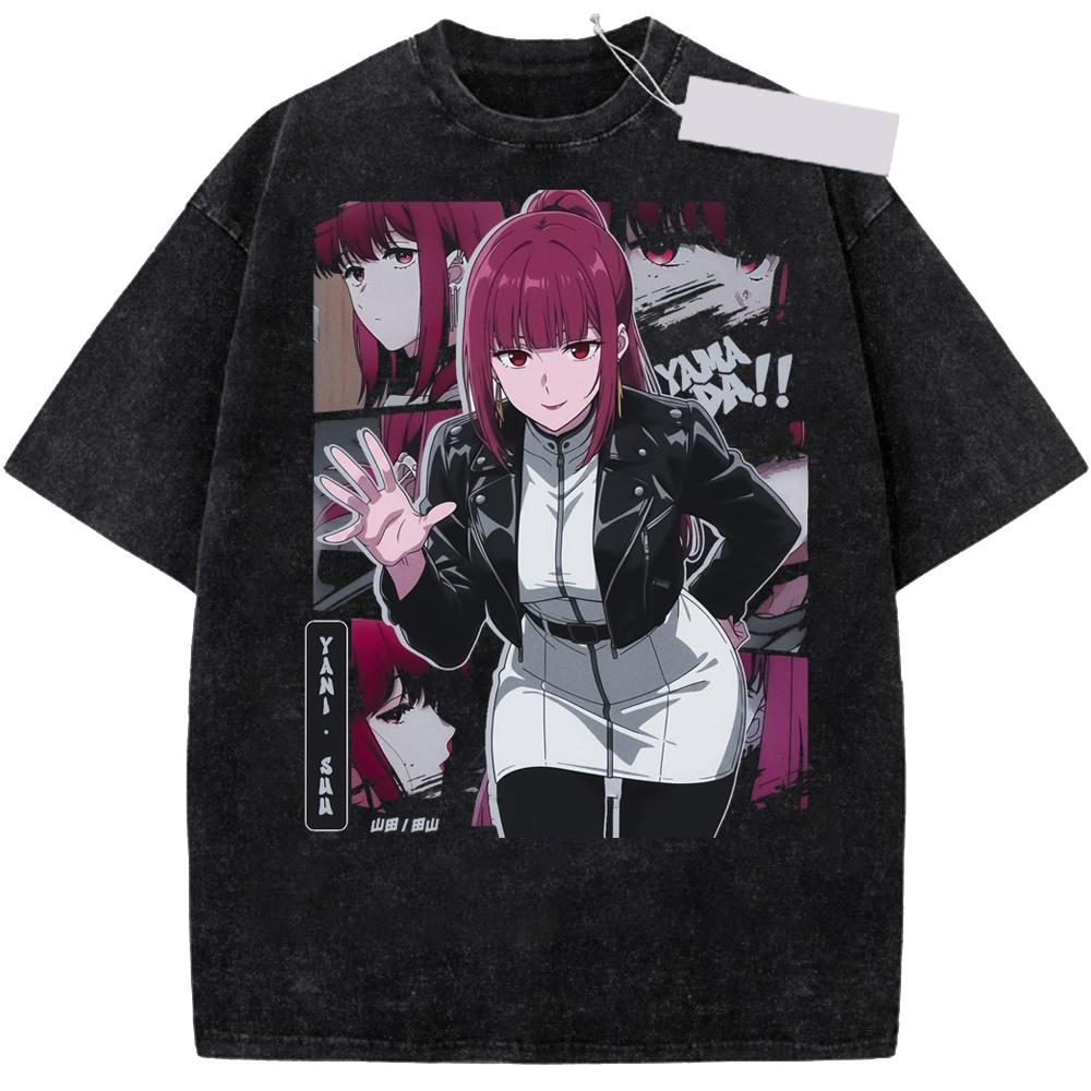 Anime Smoking Behind The Supermarket With You Washed T Shirts Streetwear Yamada And Tayama Tees For Men Women Cotton Tshirt