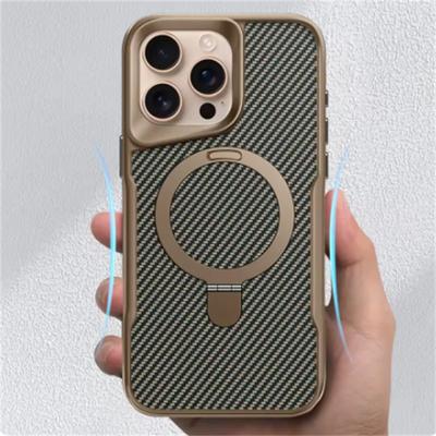 Металлический держатель Desert Titanium, магнитный чехол из углеродного волокна для iPhone 16, 15, 14, 13, 12 Pro Max, прочный чехол с защитой от царапин и пыли
