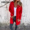 Autumn and Winter Women's Plus Size Long Sleeve Hooded Loose Fashion Casual Mid-Length Cardigan Jacket