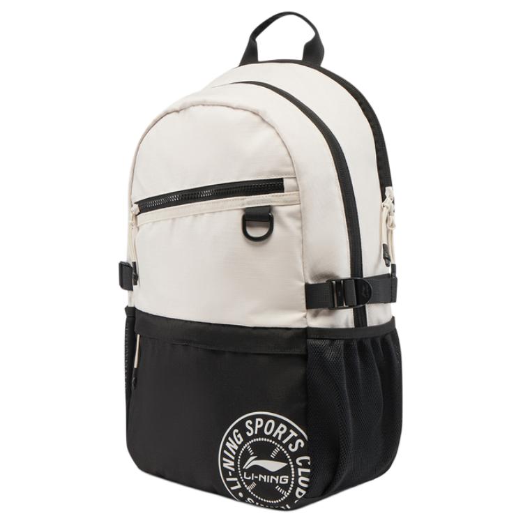 New LiNing Polyester Backpack Unisex Milk White & Black ABSV219-2