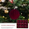 12pcs Flocked Christmas Balls Plush Velvet Christmas Tree Ornaments Balls Christmas Decoration Supplies Christmas Tree Pendants