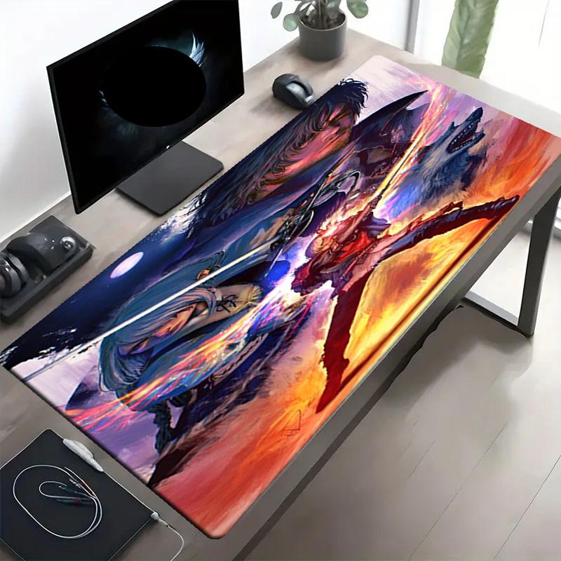 Final Fantasy Print Mouse Pad, Anti‑Slip Desktop keyboard Mat, for PC Laptop Gaming Working Daily Use, Cool Festival Surprise Gift