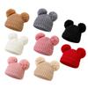 Детская эластичная вязаная шапка с помпонами Детская шапка Мягкие дышащие шапки Младенческие шапочки Вязаная зимняя теплая шапка