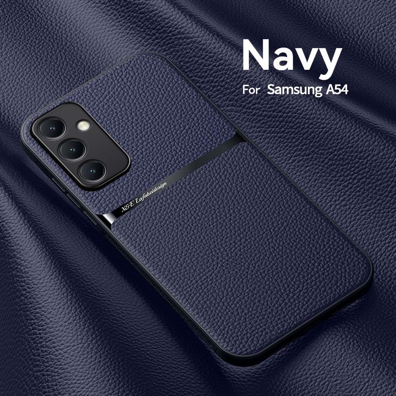 Для Samsung Galaxy A54 5G чехол Роскошный магнитный автомобильный держатель кожаный чехол для телефона Samsung A54 a54 A 54 5g противоударная задняя крышка