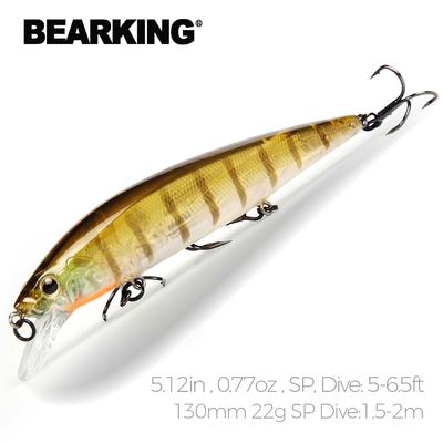 BEARKING 130 мм, 22 г Sp, хорошие рыболовные приманки, разные цвета, вольфрамовая весовая система Minnow Crank, модель воблера, кривошипная приманка