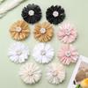 10 шт. Милые цветочные заколки для волос из шифона с жемчужной отделкой, минималистичные цветочные заколки для волос для девочек, детские аксессуары, детский головной убор