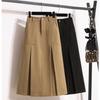 2024 New Autumn Winter Plus Size Long Women Skirts Solid A-Line Oversize Lady Elegant High Waist Pleated Skirts