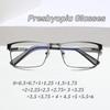 Men Square Metal Large Frame Reading Spring Leg Elderly Presbyopia Glasses Blue Light Blocking Eye Protection Eyeglasses