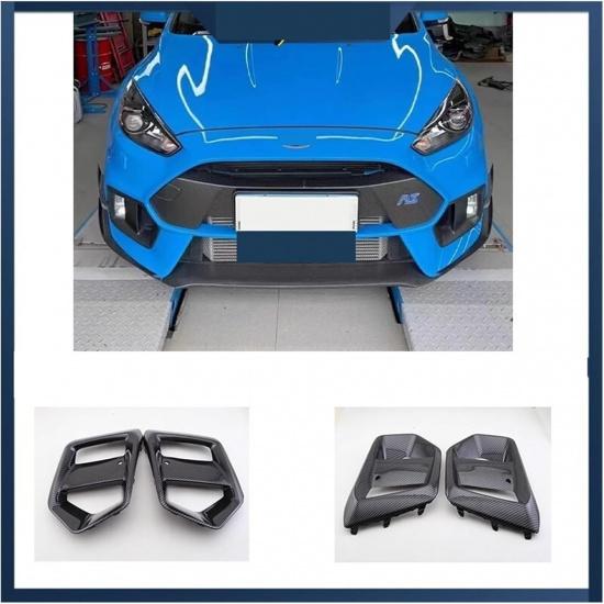 Compatible For Ford Focus RS 2015 2016 2017 2018 Car Exterior Accessories Fog Lights Frame Fogs Lamp Cover Grille Carbon Fiber Look(1PCS right side)