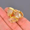 Цитрин Драгоценный камень Позолоченное Заявление на день рождения Бохо Коктейльное Гальванопластическое кольцо V-120