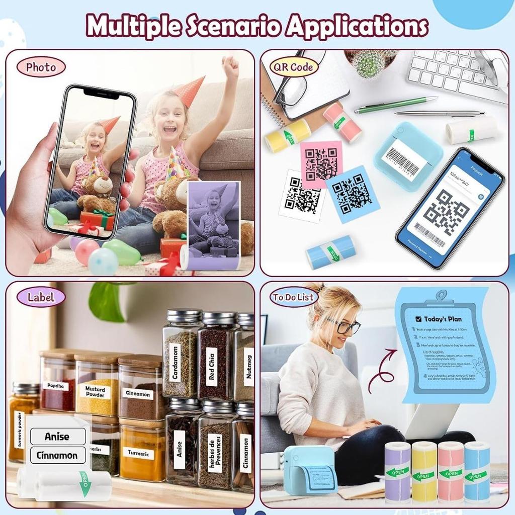 57 мм мини-термопринтер наклейки бумага, многоцветная мини-принтер наклейки бумага, фотопринтер этикетки бумага, для M02/T02, детская мгновенная камера