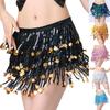 Women's High Waisted Sexy Sequined Half Skirt Waist Accessories Sequined Belly Dance Waist Scarf