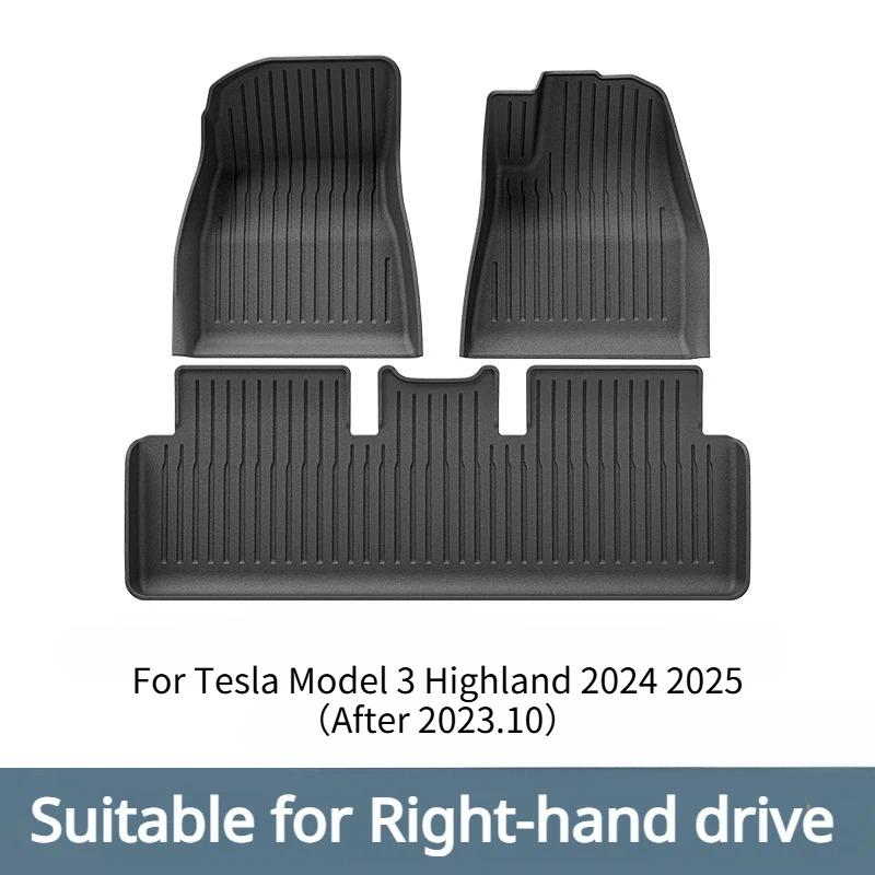Коврики в багажник для Tesla Новая Model 3 Highland 2024, водонепроницаемые, износостойкие, из ТПЭ, коврики для пола в передний и задний багажник, аксессуары