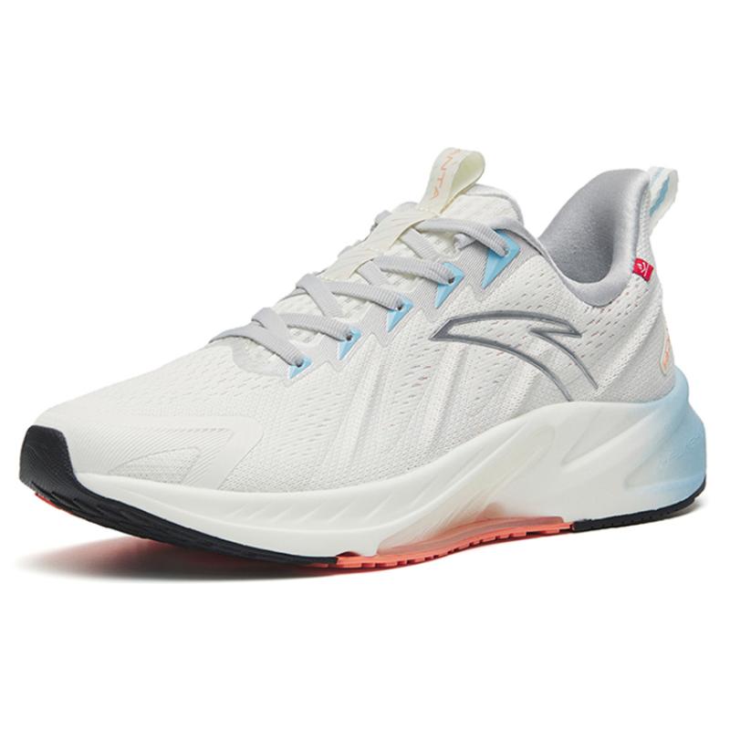 Anta Кроссовки для бега Rocket 4.0 Advanced Training Collection, дышащие, низкие, женские, белые с серебристым и оранжевым, 122245530-2