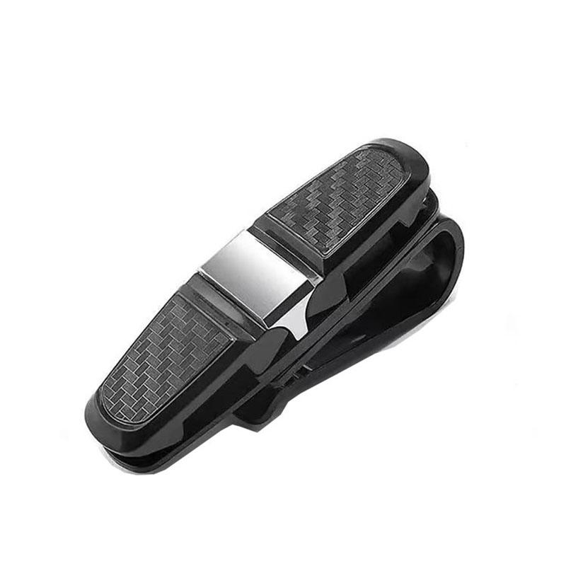 Car Sunglasses Frame Carbon Fiber Bills Glasses Clip Multi Function In Car Creative Eye Box Card Double Headed Clip On Board