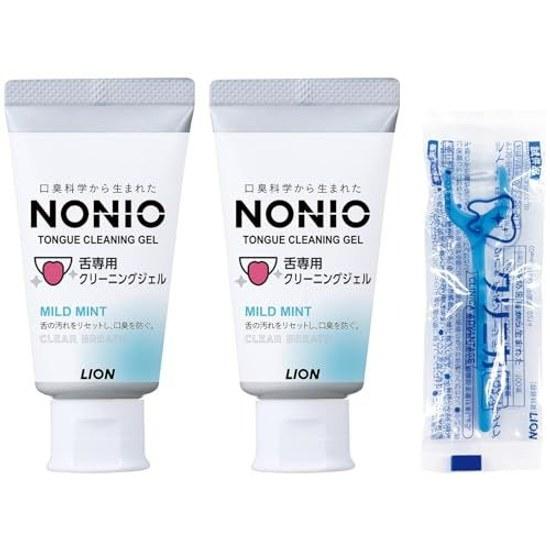 NONIO Гель для чистки языка Мятный 45г2 + Зубная нить Y-образной формы в комплекте Покрытие для чистки зубов Профилактика неприятного запаха Нежный дизайн с низкой стимуляцией