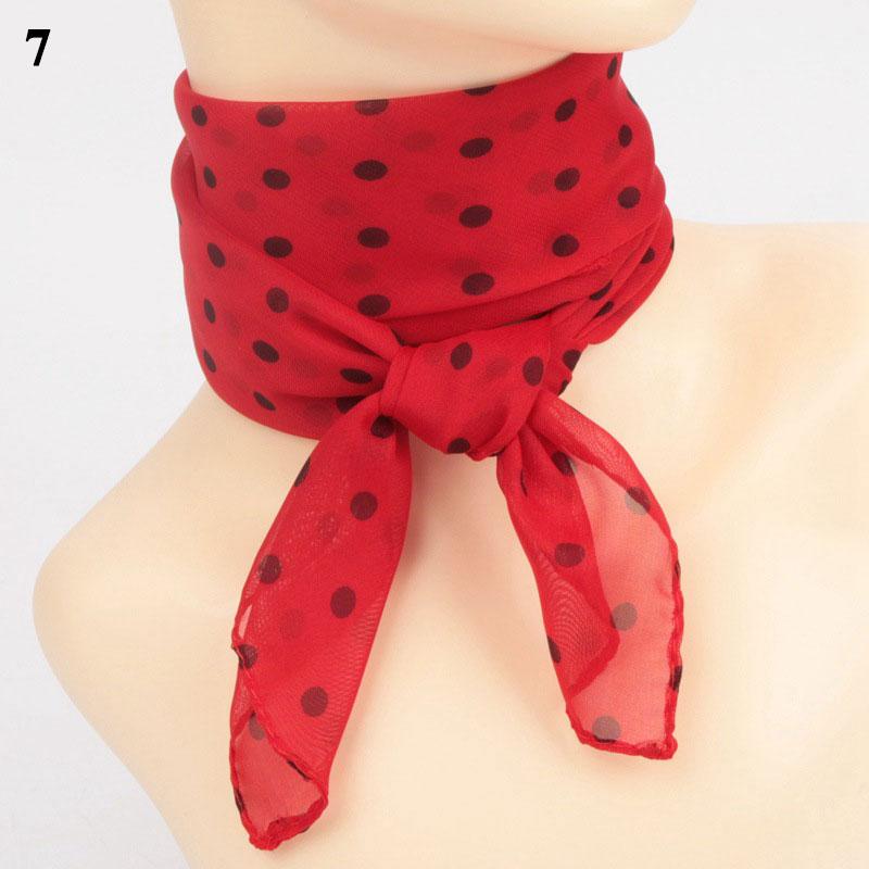 40-65 см Летняя мода шифоновый шарф в горошек женский головной убор квадратный шарф платки женские резинки для волос шейный платок платки